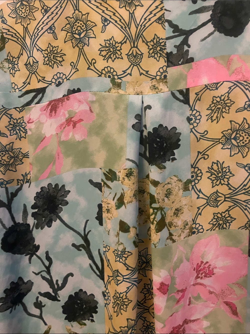 Robe & Olive Floral Patchwork Button-Up Shirt - Pastel Multi NwOTags - Picture 3 of 6